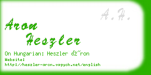 aron heszler business card